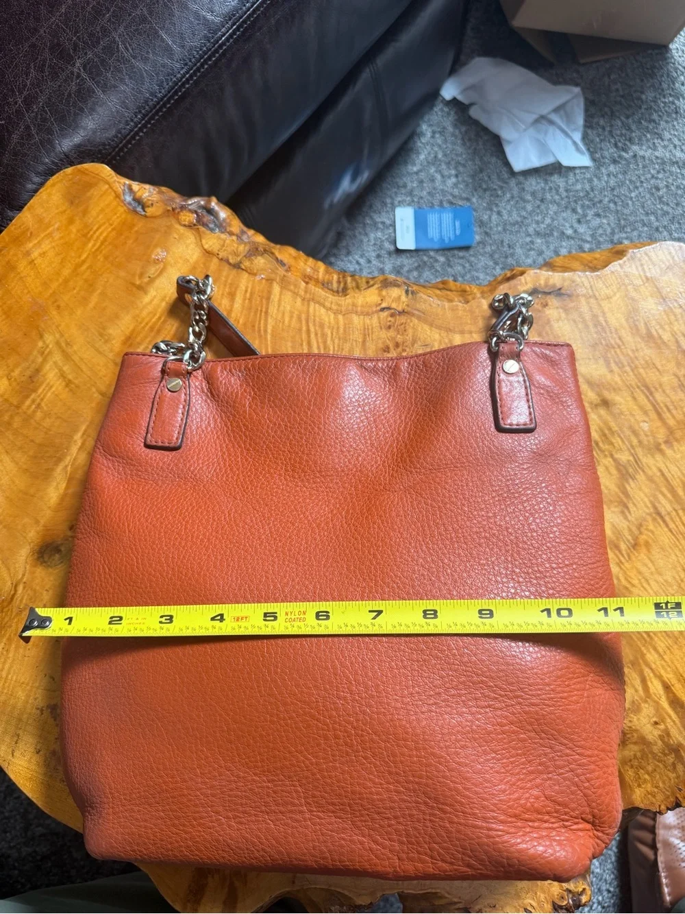 Michael Kors Fulton Medium Shoulder Tote Bag - Pebbled Leather - Mandarin Orange